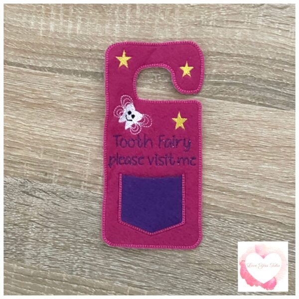 Pink Tooth fairy door hanger-ready to ship1 only