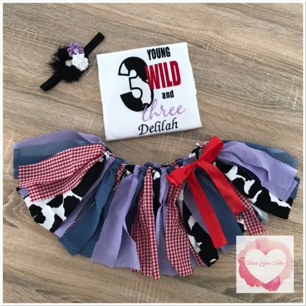 Wild and three shabby tutu set