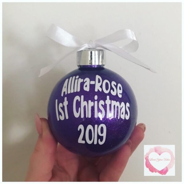 Personalised glitter Baubles - Image 3