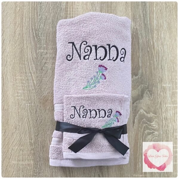 Embroidered personalised Nanna towel set - Image 2