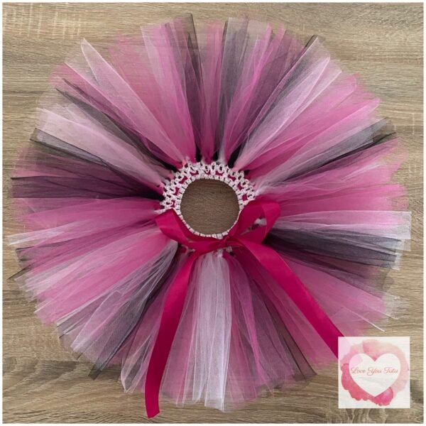 Black, white, pink & fuchsia short Tutu skirt