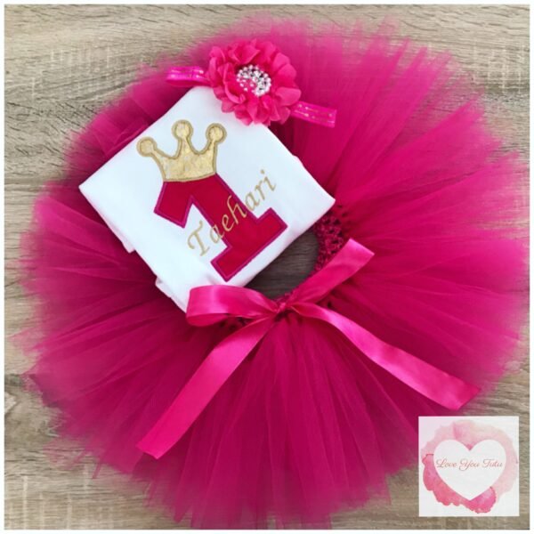Embroidered princess numbered tutu set