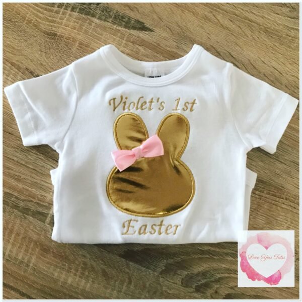 Embroidered gold Easter design