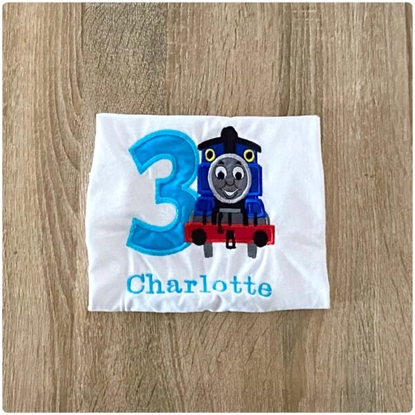 Embroidered train design