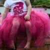 Fuchsia & sequin full length girls tutu skirt