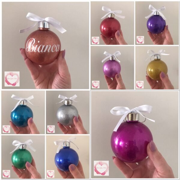 Personalised glitter Baubles - Image 7