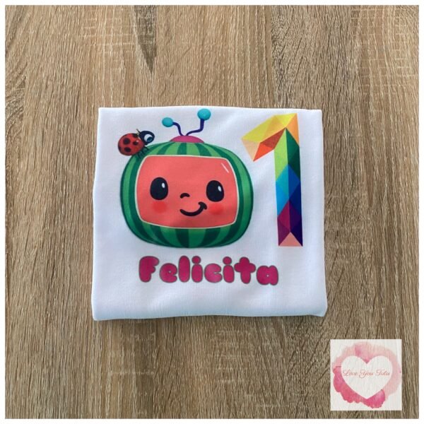 Melon rainbow pink font printed design