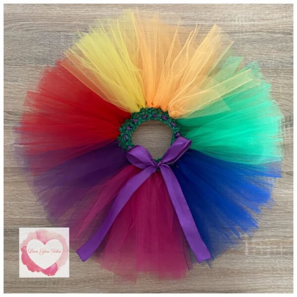 Rainbow short tutu 1-5 years -ready to ship