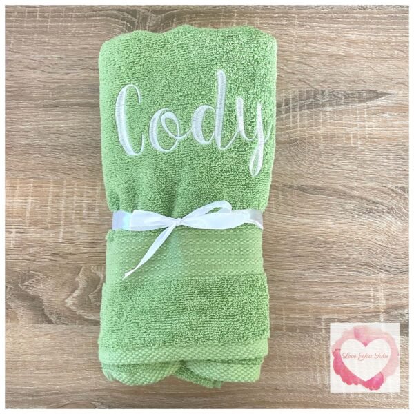 Embroidered personalised towel- name/wording only - Image 4