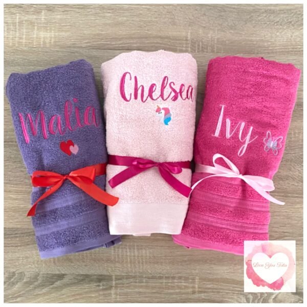 Embroidered personalised towel with picture - Image 2