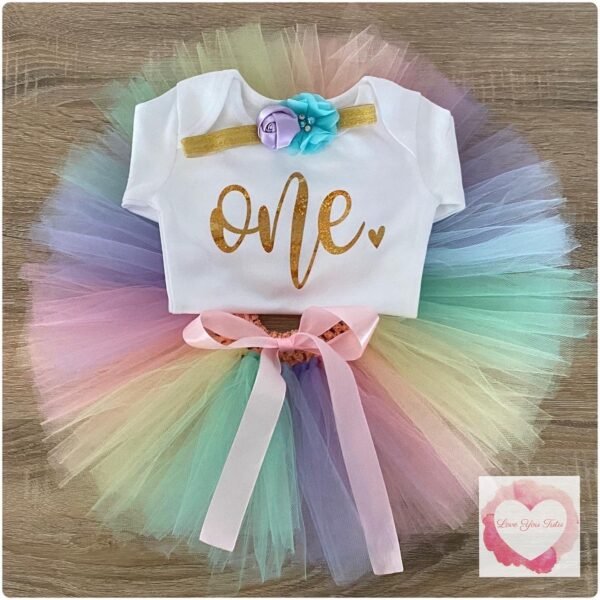 Pastel and gold one tutu set