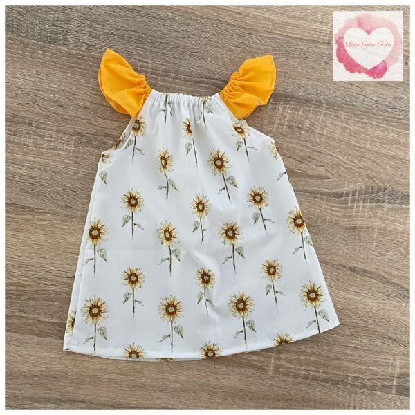 Sunflower flutter sleeve dress size 000- ready to ship