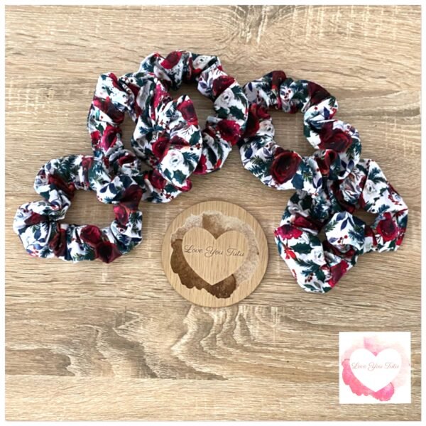 Floral Christmas scrunchies