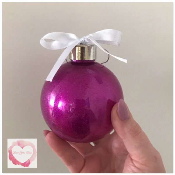 Personalised pet glitter Baubles - Image 2
