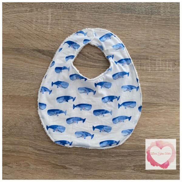 Whales bib -ready to ship