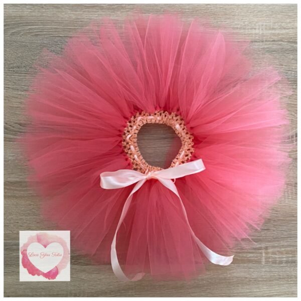 Coral short tutu 1-5 years -ready to ship