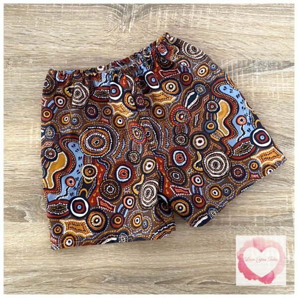 Indigenous print shorts size 3- ready to ship