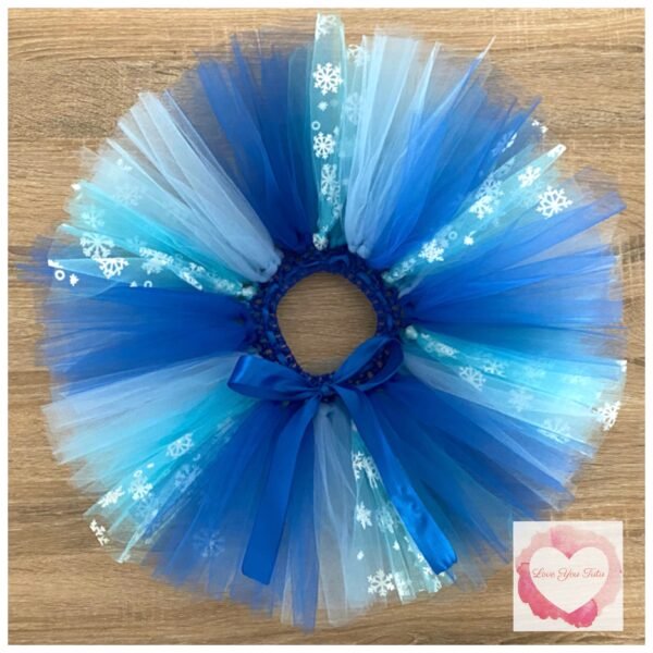 Mixed blues snowflake short Tutu skirt