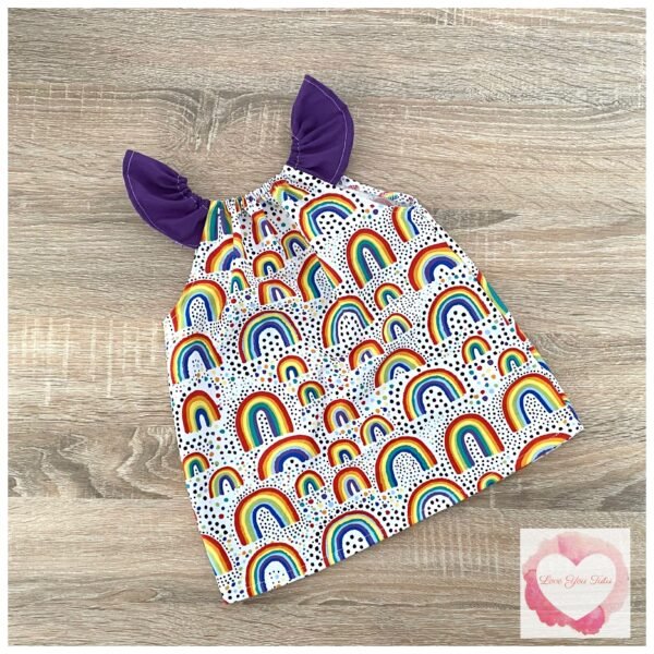 Rainbows flutter sleeve dress size 000- ready to ship