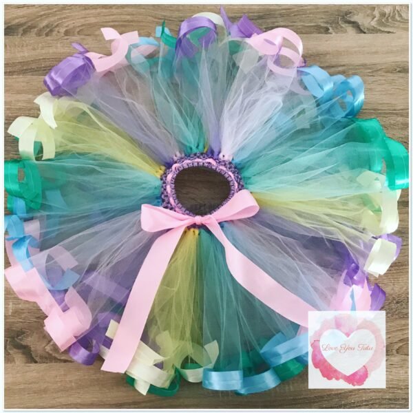 Pastel Ribbon trimmed short Tutu skirt