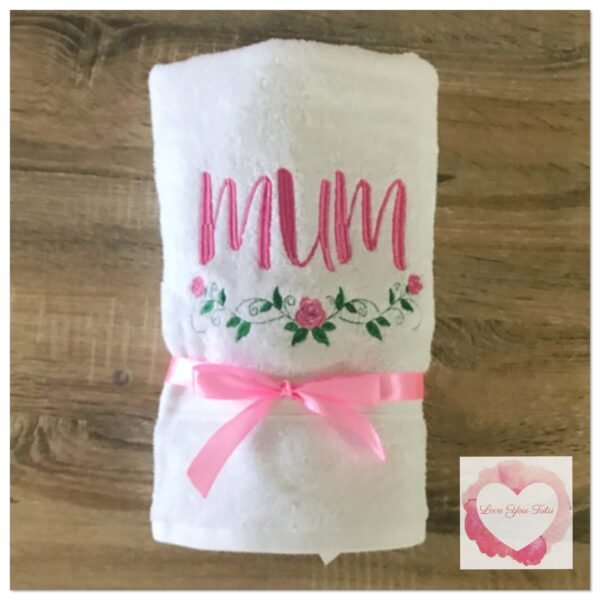 Embroidered mum towel